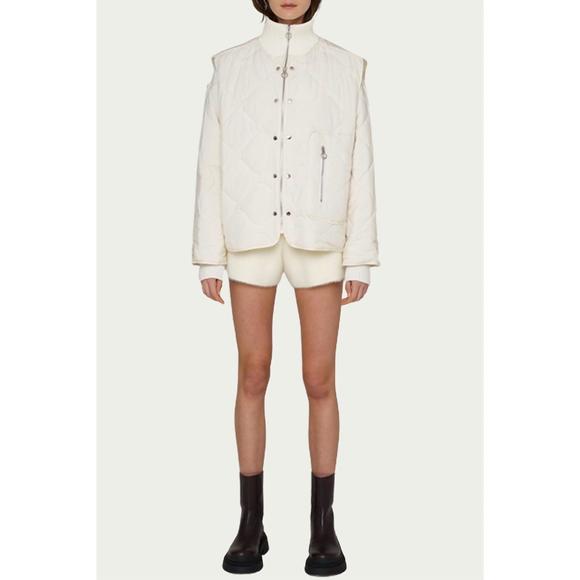 NEW AMYLYNN ash quilted padded removable shell jacket in white - Picture 3 of 5